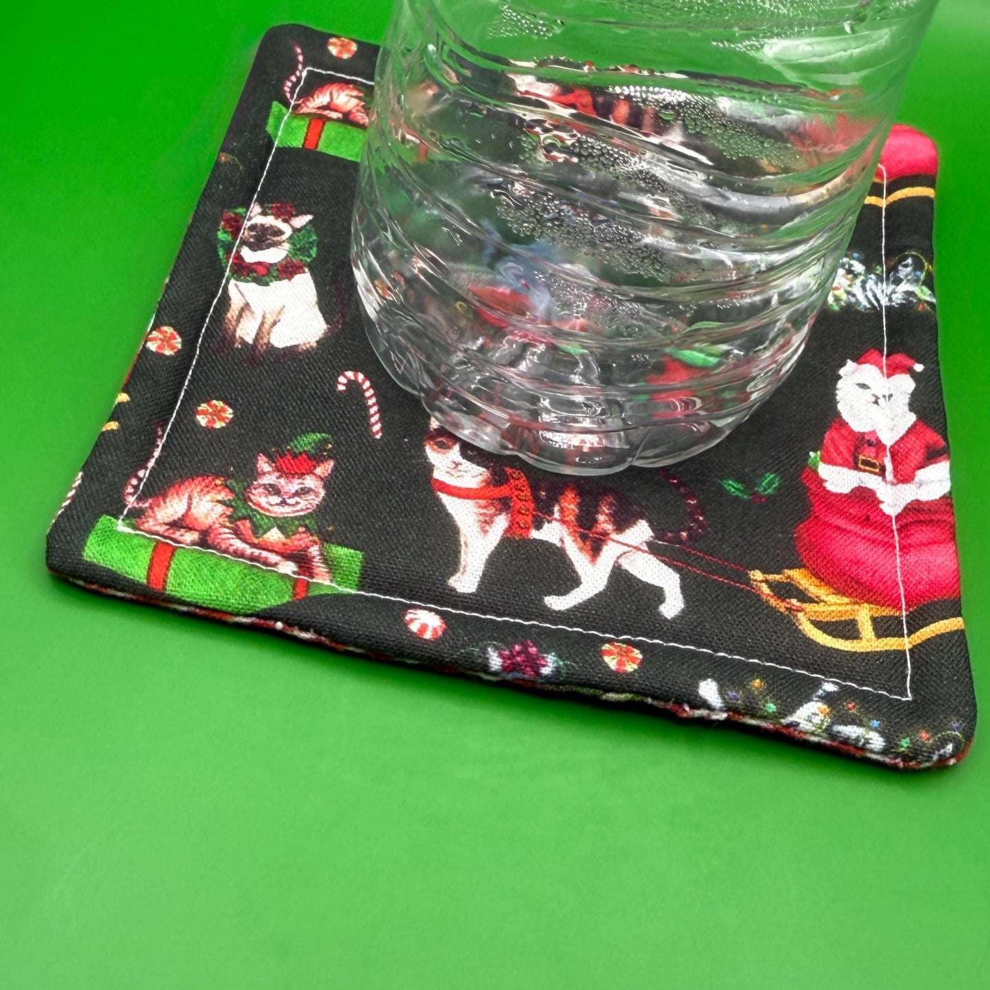 Christmas Cats Coaster Set
