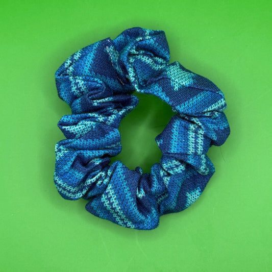 Winter Blue Christmas Scrunchie