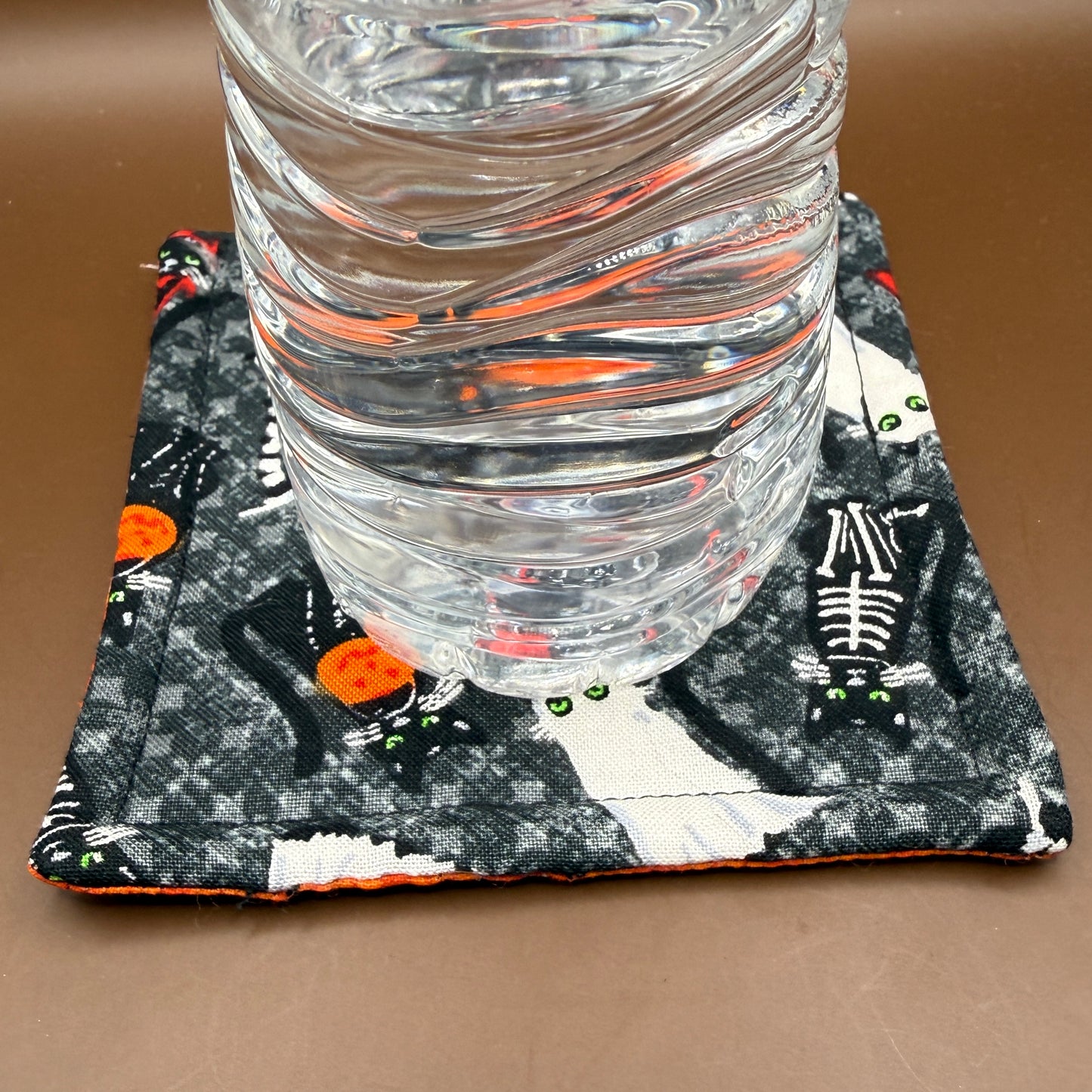 Handmade Halloween Cat Coaster Set