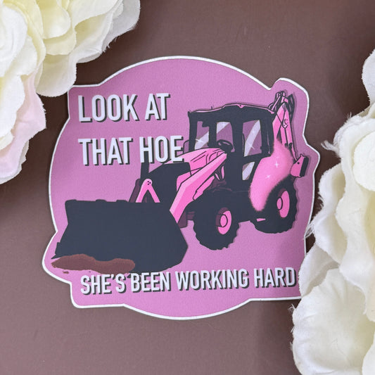 Tough Backhoe Vinyl Sticker