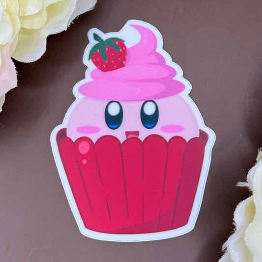 Kirby Cupcake Sticker