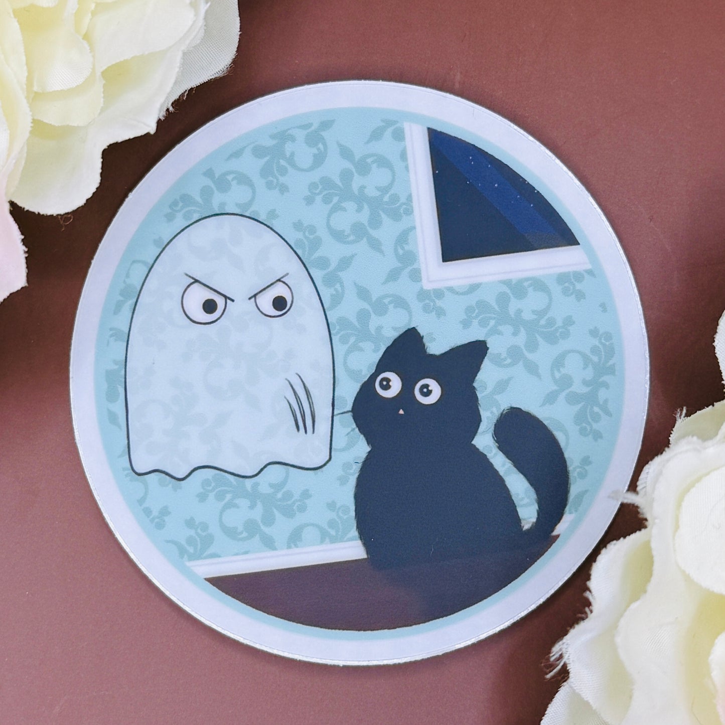 Black Cat vs Ghost Vinyl Sticker