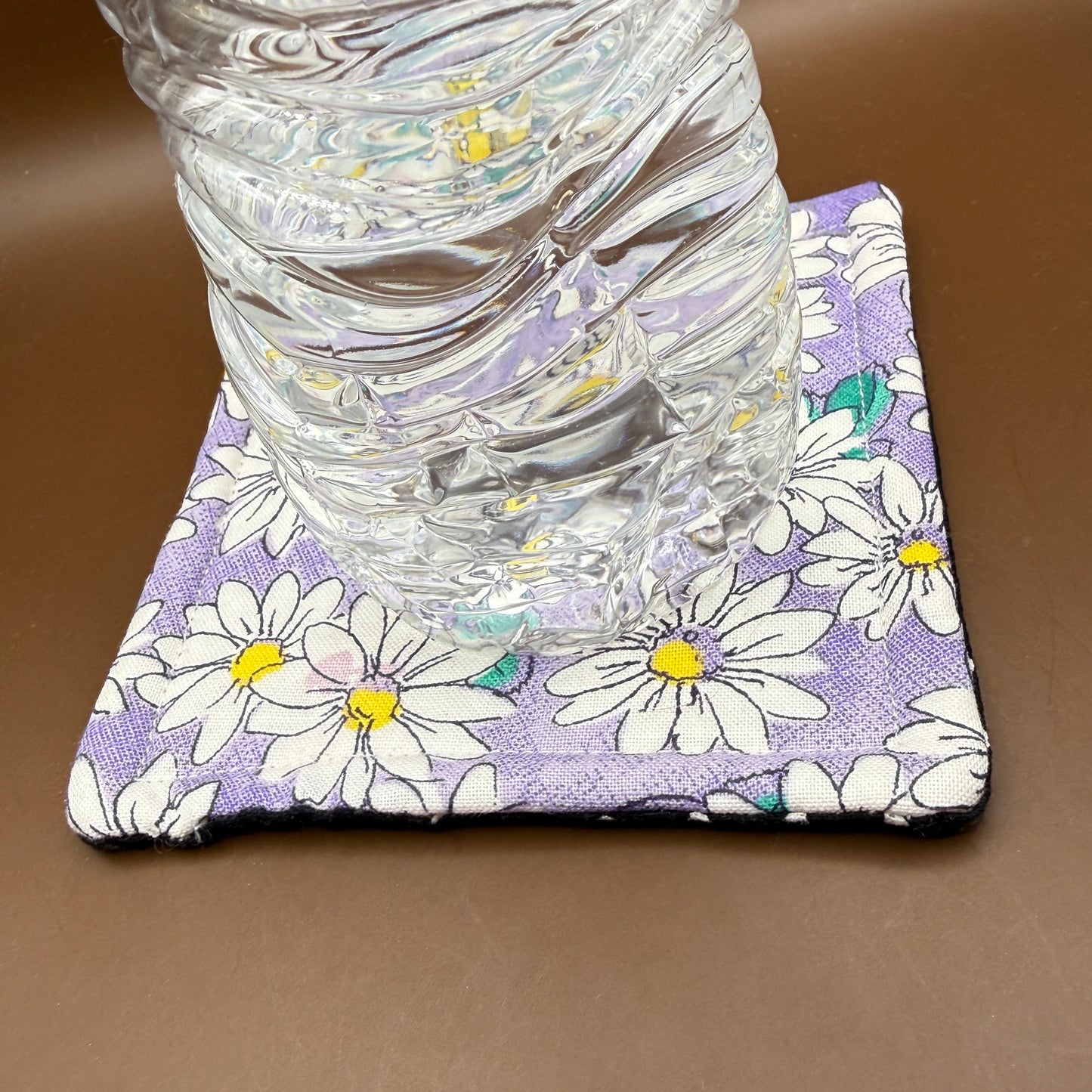 Reversible Floral & Polka Dot Cotton Coaster Set