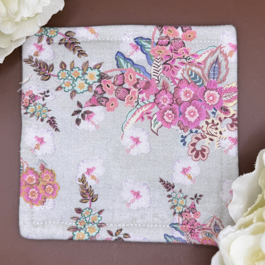 Handmade Cottagecore Floral Fabric Coaster Set