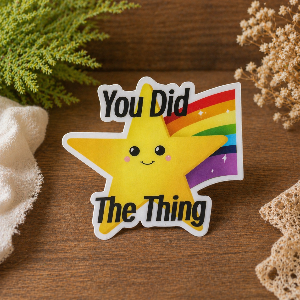 Rainbow Star Sticker | Motivational Waterproof Vinyl Sticker