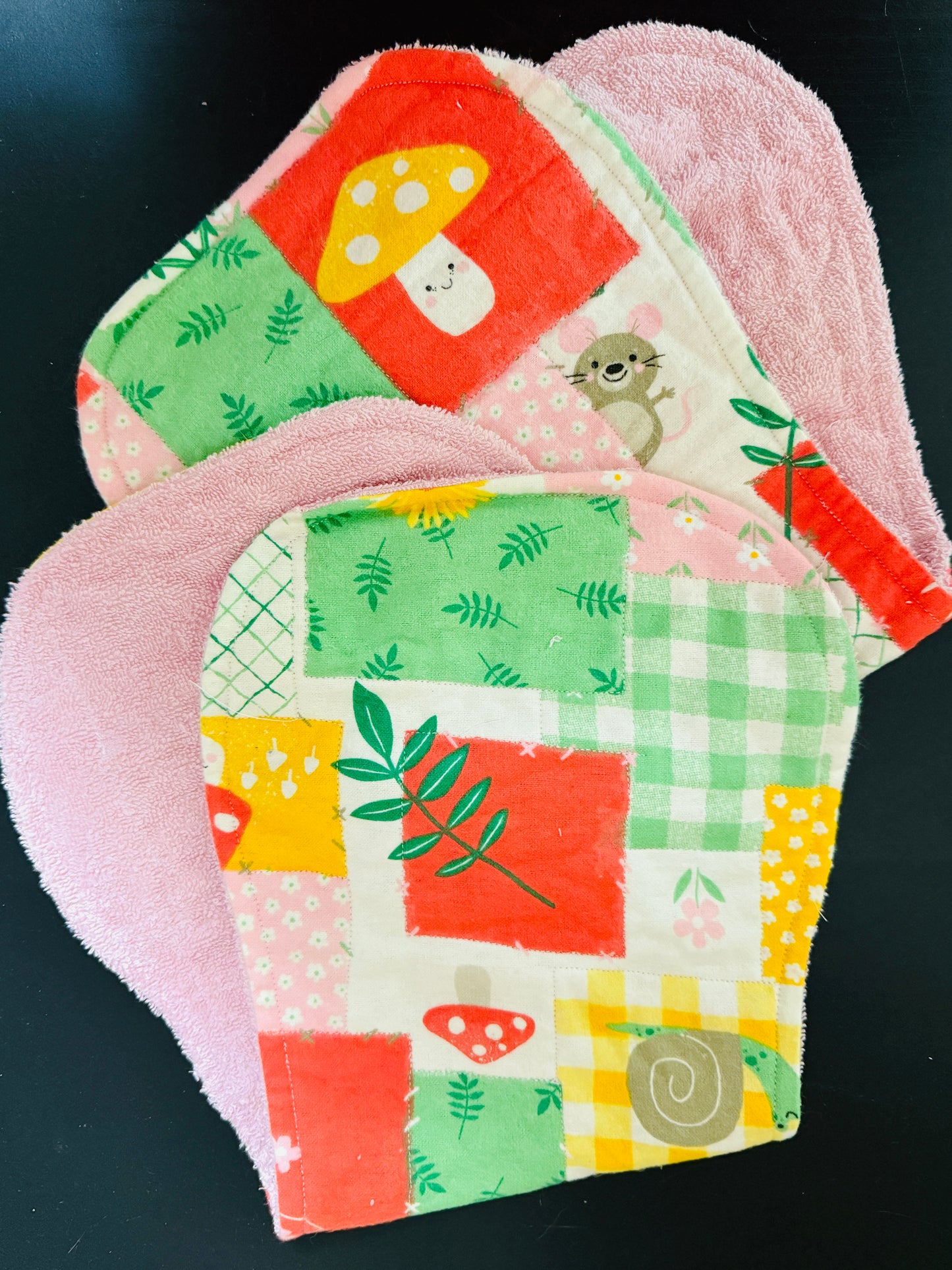 Handmade Baby Girl Burp Cloth Set