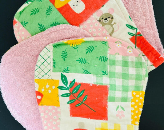 Handmade Baby Girl Burp Cloth Set